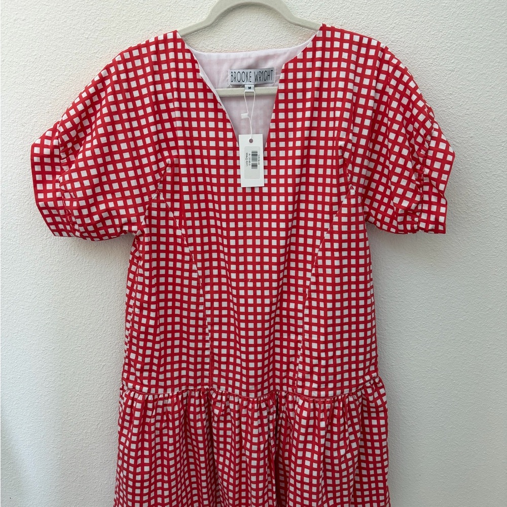 Brooke Wright Designs Red and White Checkered Dress